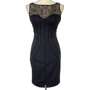 AIDAN MATTOX Embellished Sleeveless Bodycon Dress Black Size 2 Cocktail